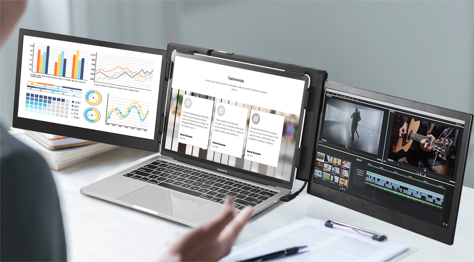 CopGain P2 Pro Tri Screen For Laptop Portable Workstation 13.3''