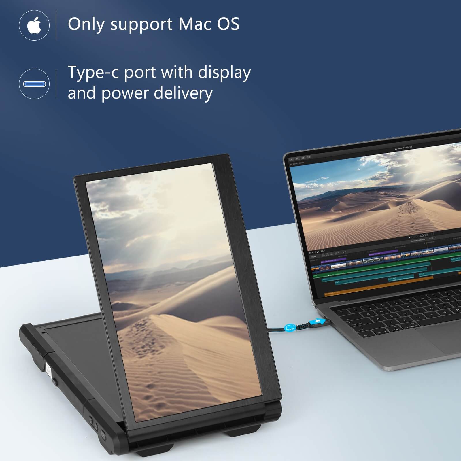 CopGain 2023 Triple Monitor for Laptop Tri Mac 12 Inch Screen Extender P2S-M