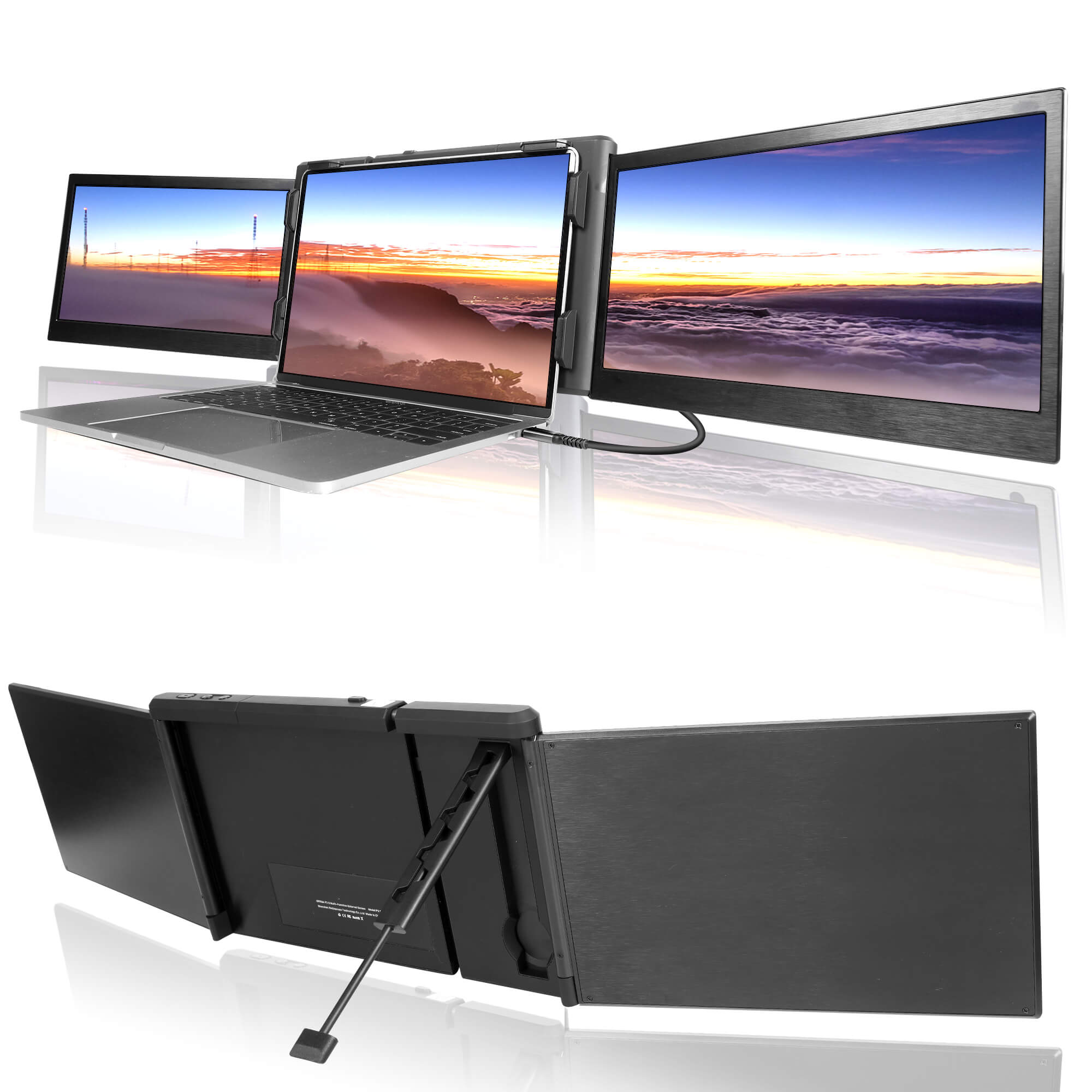 CopGain 2023 Triple Screen Extender for Laptop 12 Inch Display Extender P2S-W