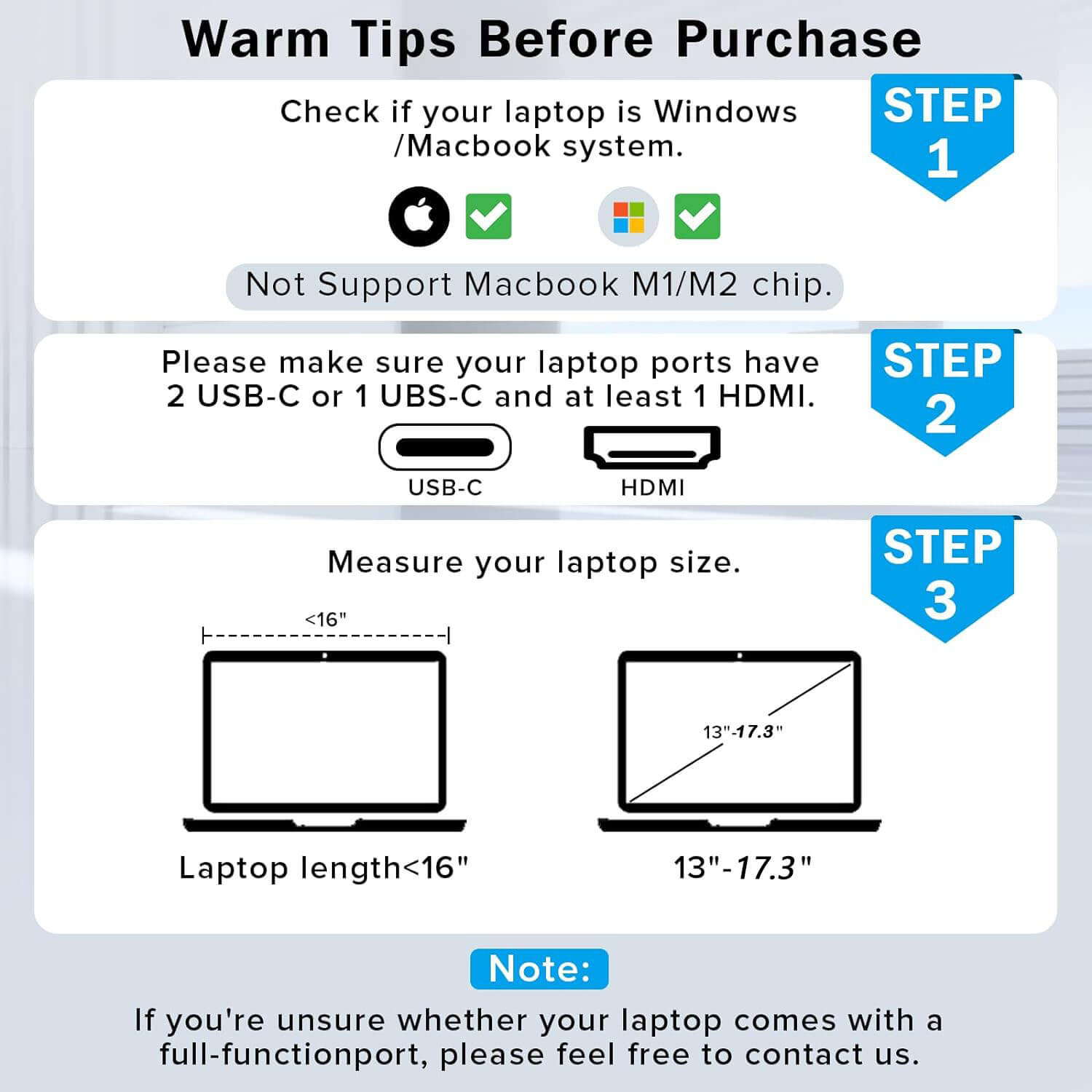 CopGain Laptop Monitor Extender S2 14'' Tri Screen Portable Monitor for 13-17.3'' Laptop