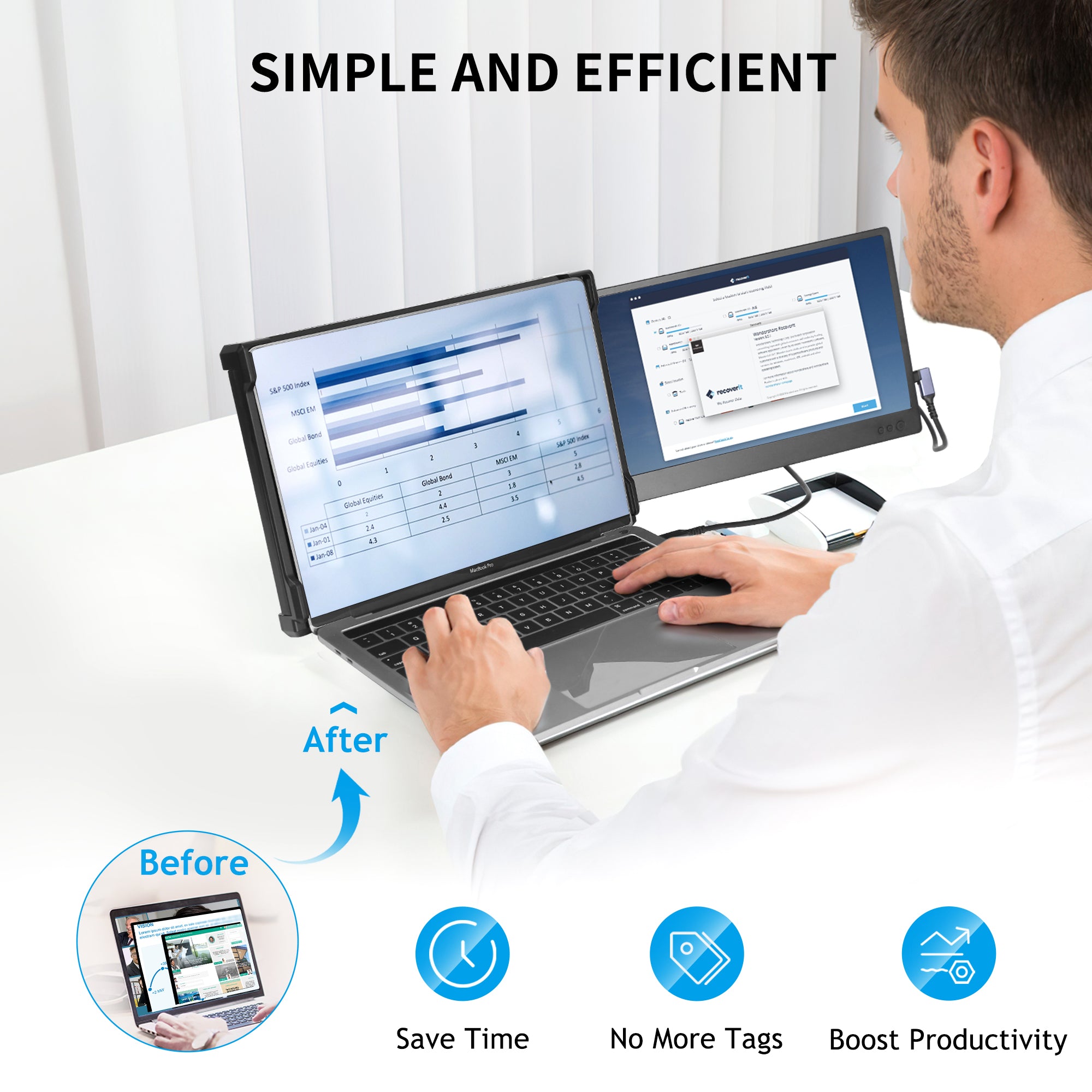 12'' CopGain P1 Portable Monitor For Laptop Dual Screen