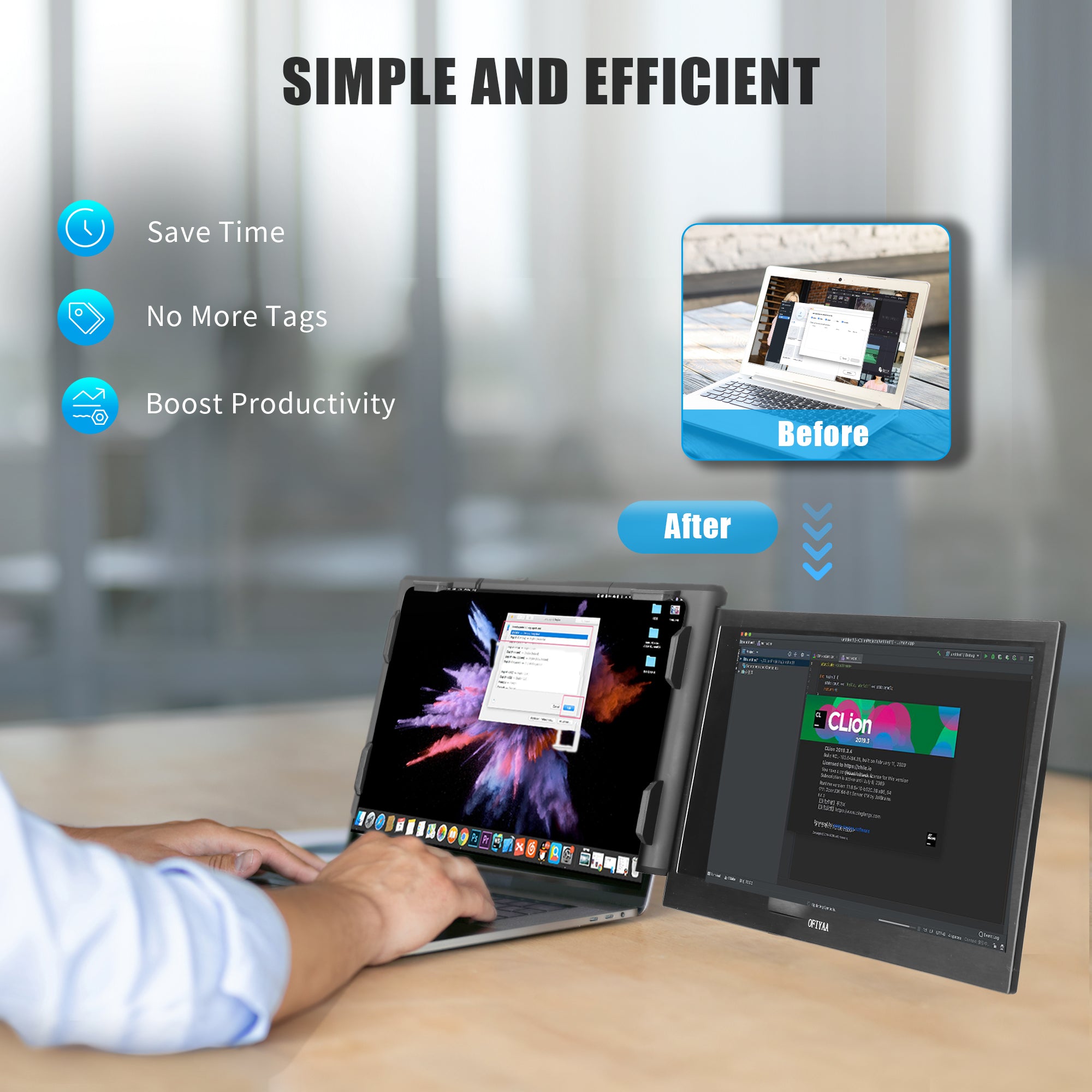 CopGain P1 Plus 13.3'' Portable Second Monitor For Laptop FHD Mac Windows