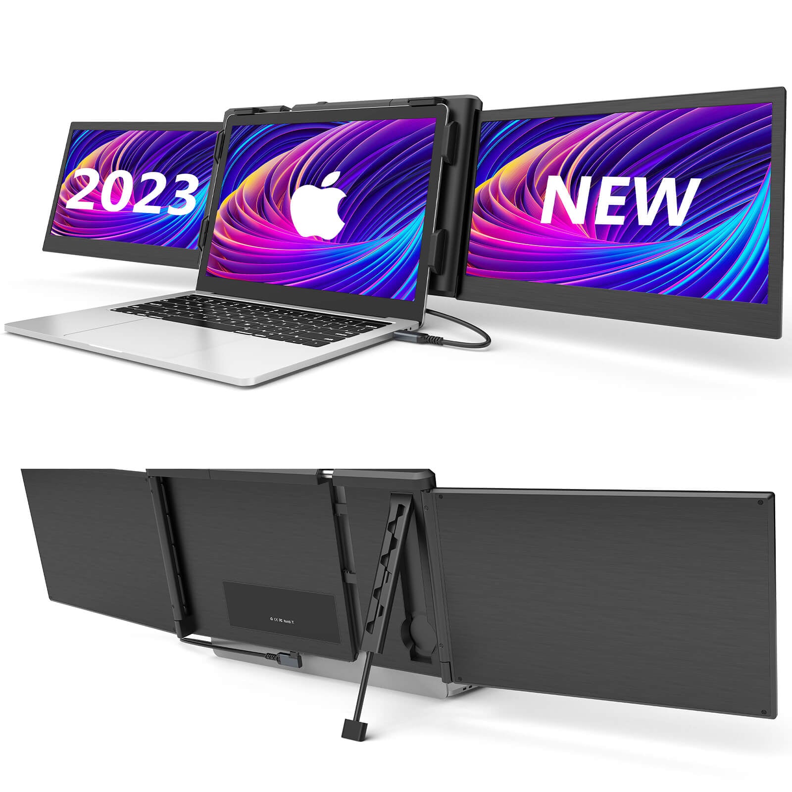 CopGain 2023 Triple Monitor for Laptop Tri Mac 12 Inch Screen Extender P2S-M