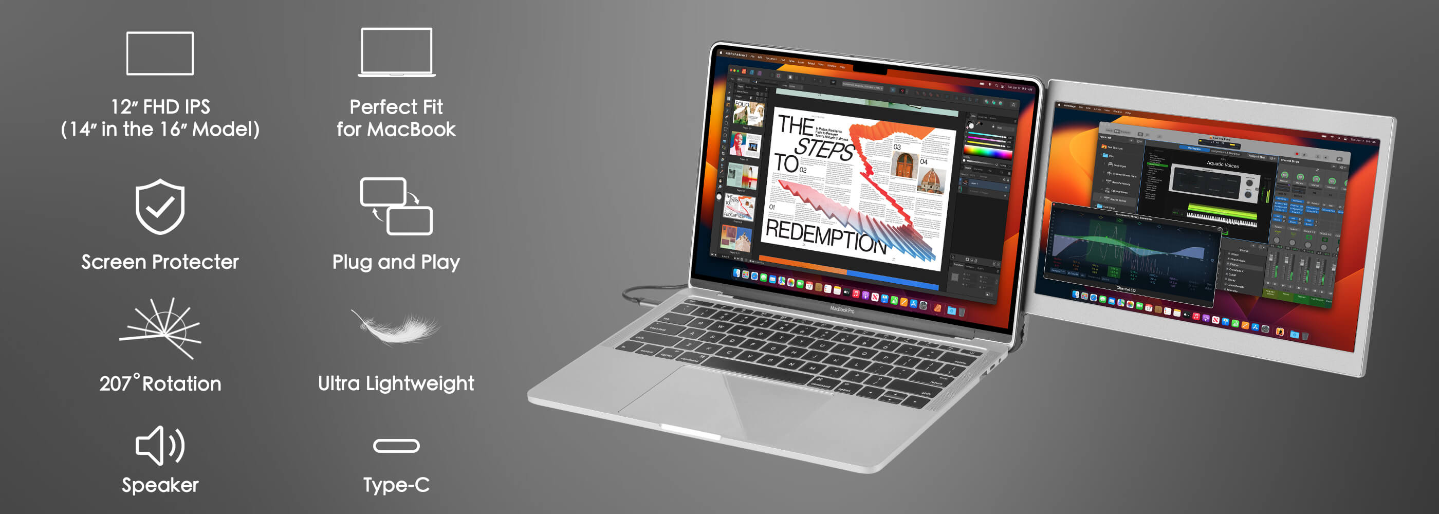 CopGain MacBook Portable Monitor Features