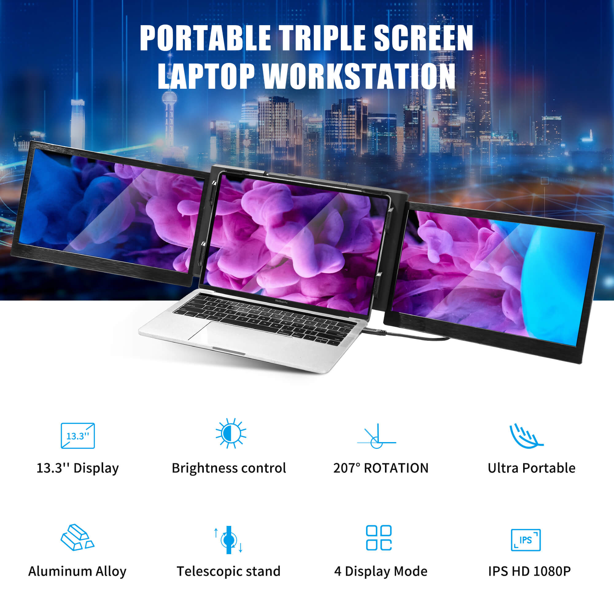 CopGain P2 Pro Tri Screen For Laptop Portable Workstation 13.3''