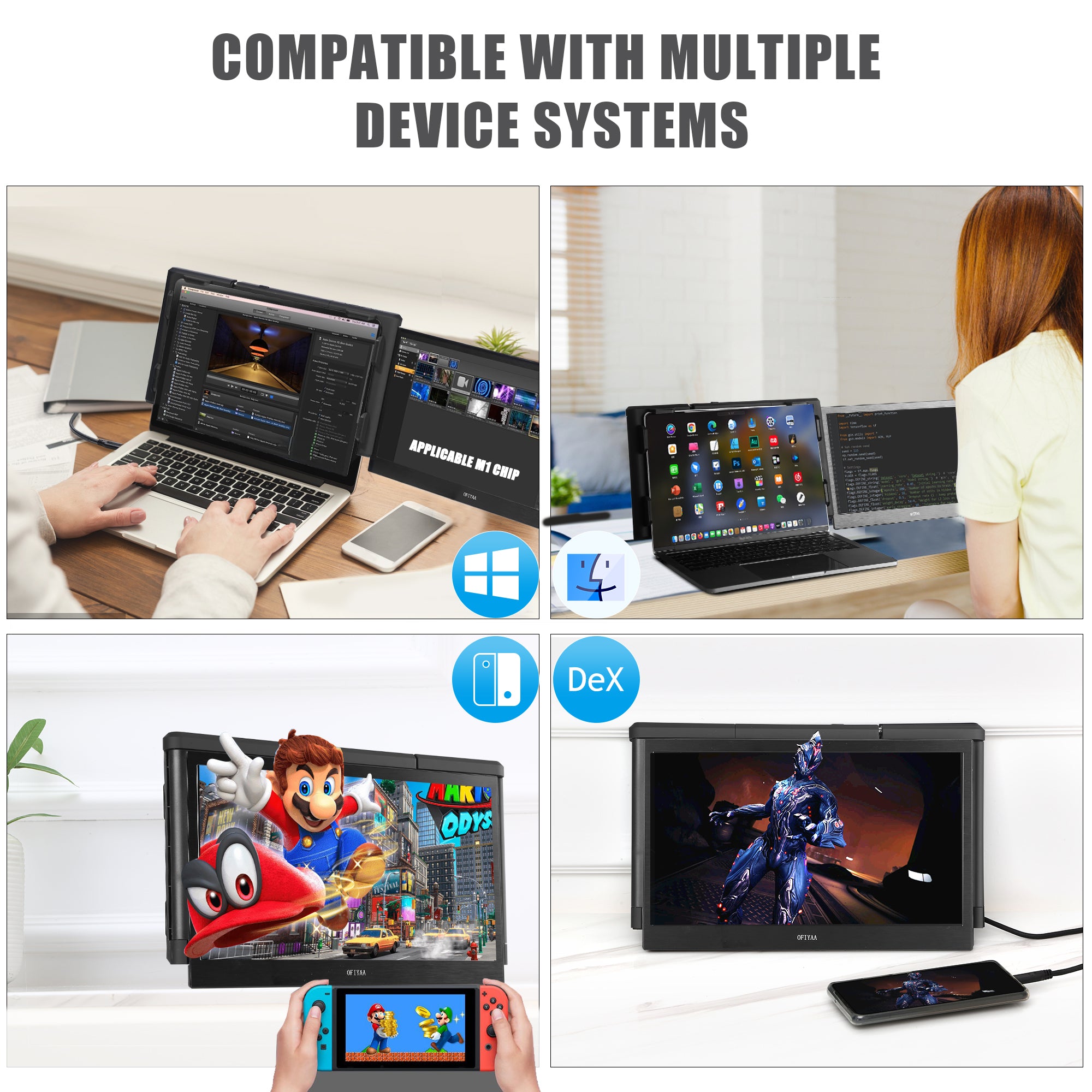 CopGain P1 Plus 13.3'' Portable Second Monitor For Laptop FHD Mac Windows